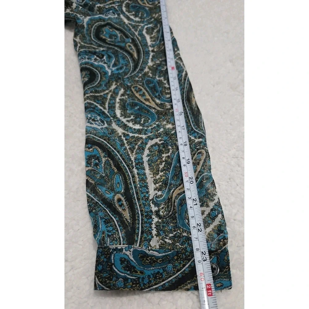 Michael Kors Women's Sheer Paisley Print Blouse Size Large